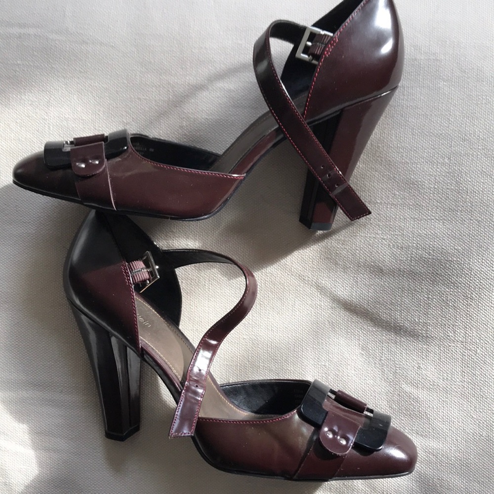 Calvin Klein burgundy Mary Jane heels